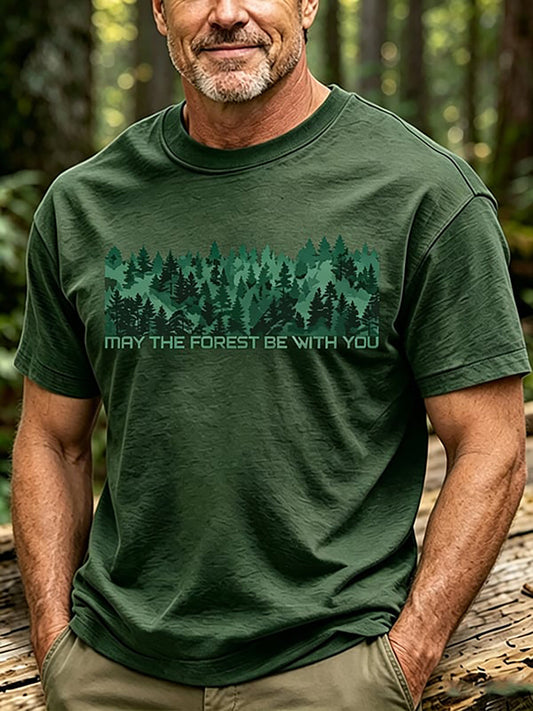 Men's May The Forest Be With You Print T-shirt