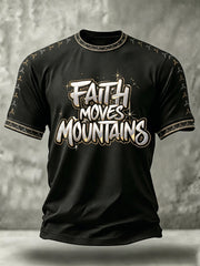 Men's Christian Faith Can Moves Mountains Cross Short Sleeve T-shirt