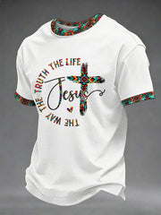 Men's The Way The Truth The Life Printed Casual T-Shirt