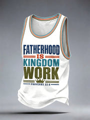 Men's Fatherhood is Kingdom Work Print Tank Top