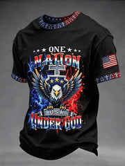 Men's Independence Day USA Flag Art Short Sleeve T-shirt