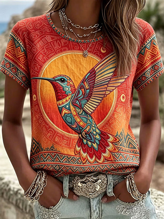 Women's Native Hummingbird Art T-Shirts