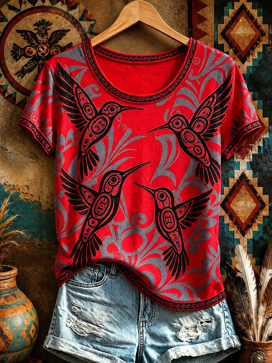 Women's Native Hummingbird Art T-Shirts