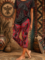Women's Native Hummingbird Art Leggings