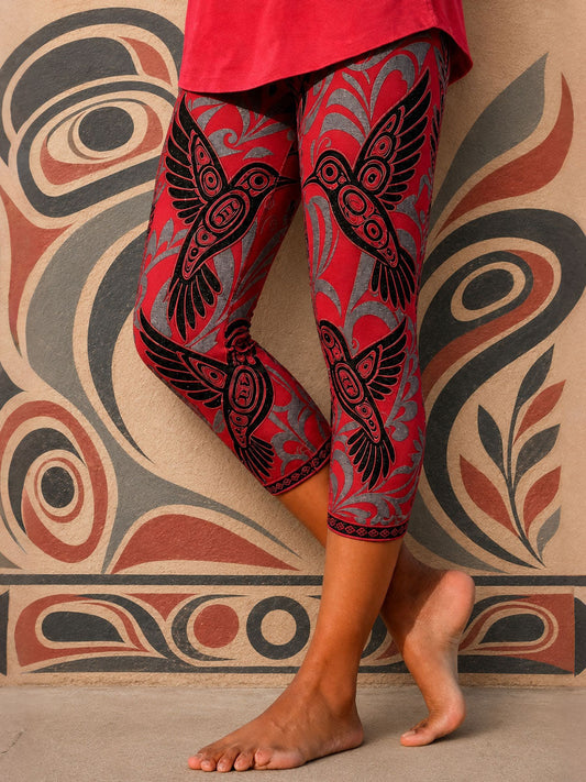 Women's Native Hummingbird Art Leggings