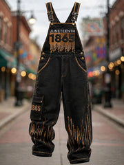 Men's Juneteenth Print Casual Jumpsuit