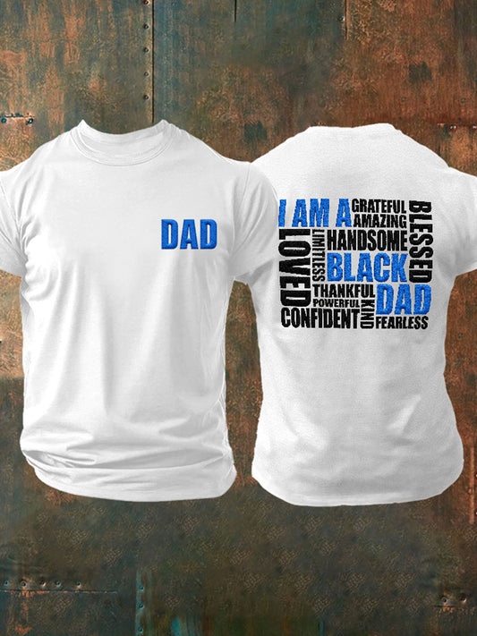 Men's “I Am A Black Dad” Father's Day Fun Casual T-shirt