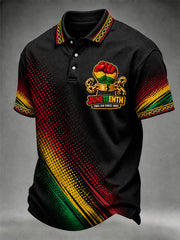 Men's Juneteenth Print Casual Polo