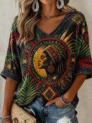 Women's Reggae Print Casual T-Shirt