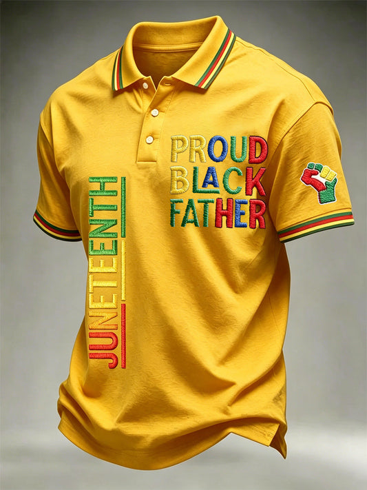 Men's Juneteenth Print Casual Polo