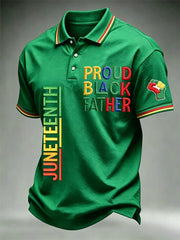 Men's Juneteenth Print Casual Polo