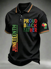 Men's Juneteenth Print Casual Polo