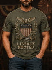 Men's Independence Day Veteran Print Casual Patriotic Tee