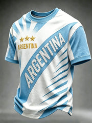 Men's Argentina 2026 Football Team Print Short Sleeves T-shirt