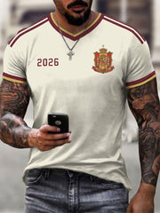 Men's Spain Football V-neck T-shirt
