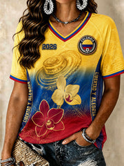 Women’s Colombia Soccer V-Neck T-Shirts