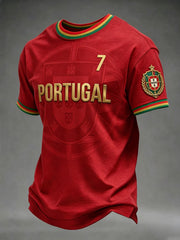 Men's Portugal Football Printed T-shirt