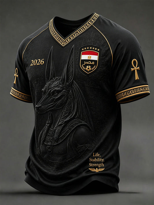Men's 2026 Egypt Football V-Neck T-Shirts