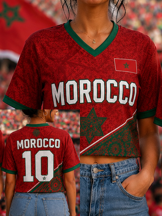 Women's Morocco Football Printed short-sleeved T-shirt