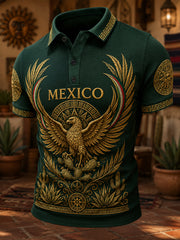 Men's Mexico Print Casual Polo