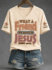 Women's A Friend When Other Friendships Cease Faith Print Casual T-shirt