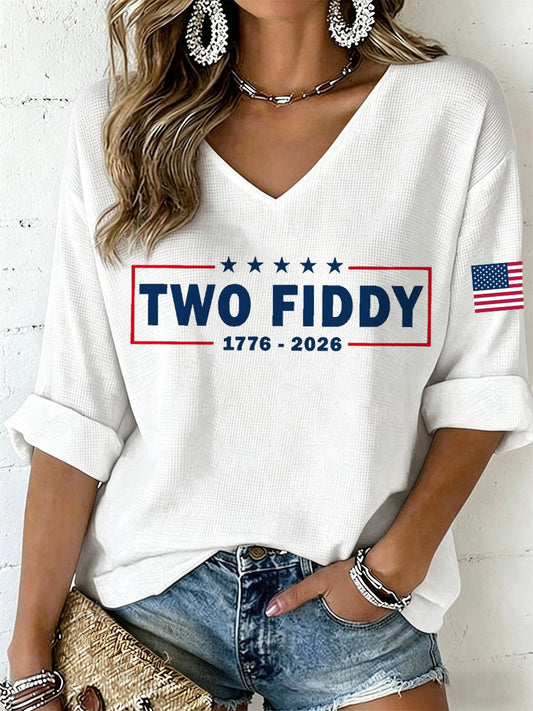 Women's Two Fiddy Waffle Top