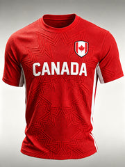 Men's Canada Print Casual Waffle Tee