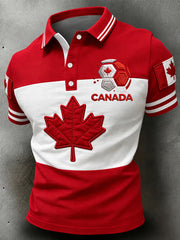 Men's Canada Print Casual Polo