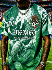 Men's Mexico Football Lover Art Printed short sleeves t-shirt