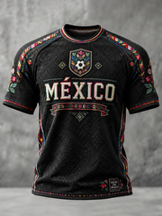 Men's Mexico Football Lover Art Printed short sleeve t-shirt