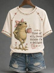 Women's 'Jesus Thinks I'm A Delight' Printed Casual T-Shirt