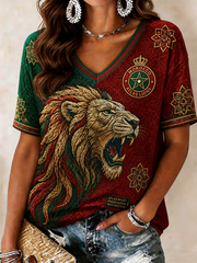 Women's Morocco Printed short-sleeved T-shirt