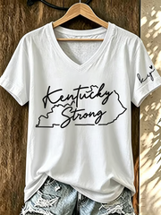 Women's Kentucky Strong Printed Iron On Short Sleeve T-Shirt