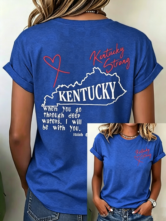 Women's Kentucky Strong Printed Iron On Short Sleeve T-Shirt