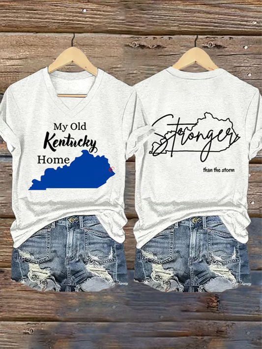 Women's Kentucky Strong Printed Iron On Short Sleeve T-Shirt
