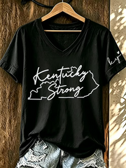 Women's Kentucky Strong Printed Iron On Short Sleeve T-Shirt