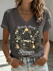 Women's Kentucky Stronger Than Storm Print short-sleeved T-shirt