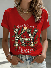 Women's Kentucky Stronger Than Storm Print short-sleeved T-shirt