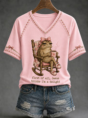Women's 'Jesus Thinks I'm A Delight' Printed Casual T-Shirt