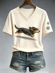 Women's Cute Running Dachshund T-Shirt