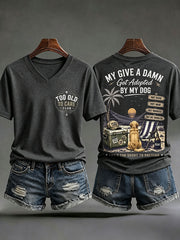 Men's 'my give a damn is broken' V-neck T-shirts