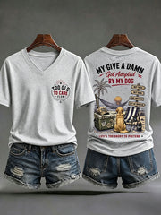 Men's 'my give a damn is broken' V-neck T-shirts