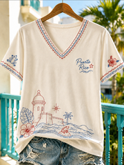Women's Puerto Rico Printed short-sleeved T-shirt