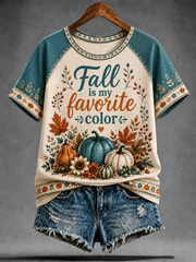 Women's Fall is my favorite color round neck short sleeve T-shirt