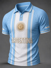 Men's Argentina Print Casual Polo