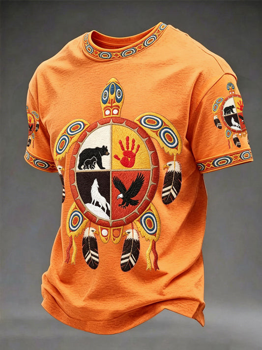 Men's Indigenous Medicine Wheel Art T-Shirts