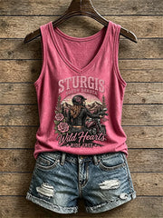 Women's Motorcycle Rally Printed Tank Top