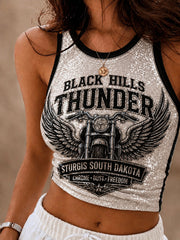 Women's Motorcycle Rally Printed Vest Top