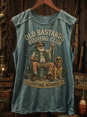 Men's Funny Old Bastards Fishing Club Lifetime Member Print Casual Vest