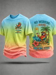 Men's No Working During Drinking Hours Print Casual Tee